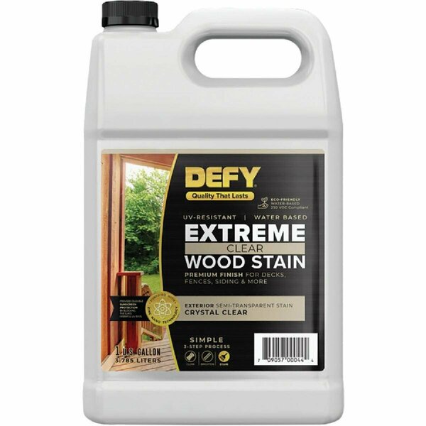 Defy Extreme Transparent Exterior Wood Stain, Crystal Clear, 1 Gal. Bottle 300164-F